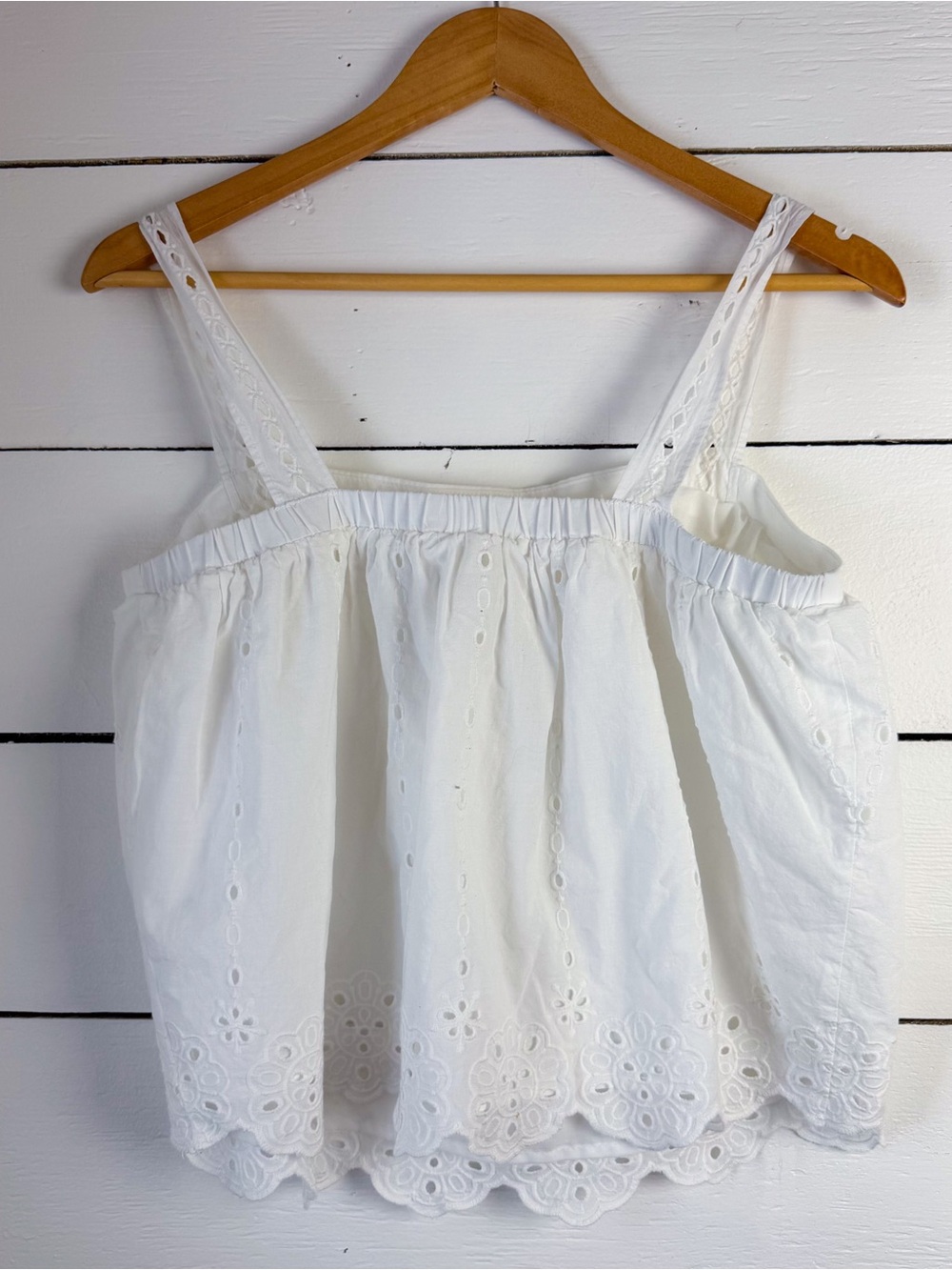 Maurices White Eyelet Crochet Strap Tank